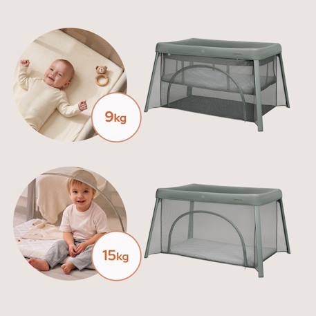 Lit parapluie 2en1 mila ultra-léger avec matelas 4 cm et sac Beige cream+Beige taupe+Green sage 16 - vertbaudet enfant 