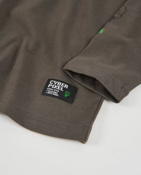 T-shirt en coton pour garçon avec imprimé gamer Gris 4 - vertbaudet enfant 