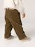 Pantalon large en velours ceinture à fleurs bébé olive+vieux rose 8 - vertbaudet enfant 