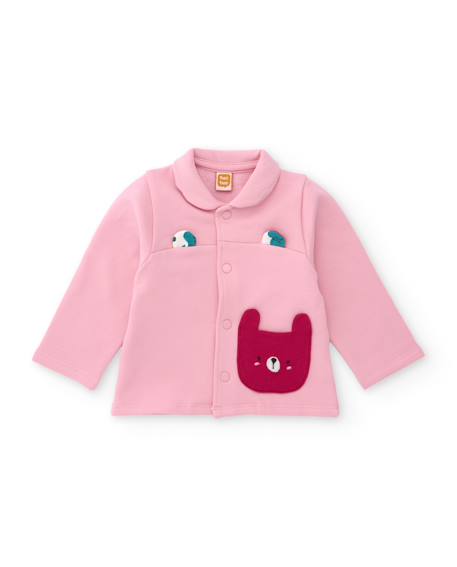 Ensemble en peluche pour bébé de trois pièces avec détails brodés Rose 2 - vertbaudet enfant 