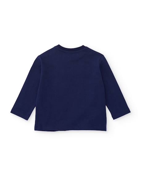 T-shirt à manches longues garçon en jersey imprimé original Bleu 2 - vertbaudet enfant 