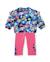 Ensemble en molleton pour bébé fille avec sweat imprimé et leggings assortis Bleu 1 - vertbaudet enfant 
