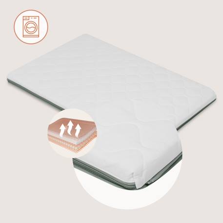 Lit parapluie 2en1 mila ultra-léger avec matelas 4 cm et sac Beige cream+Beige taupe+Green sage 15 - vertbaudet enfant 