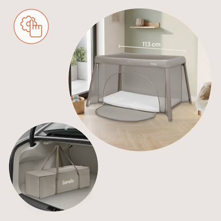 Lit parapluie 2en1 mila ultra-léger avec matelas 4 cm et sac Beige cream+Beige taupe+Green sage 8 - vertbaudet enfant 