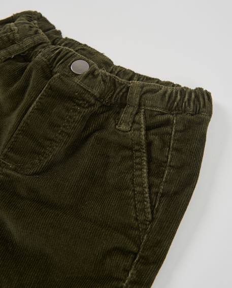 Pantalon en velours côtelé pour bébé garçon avec taille ajustable Vert 3 - vertbaudet enfant 