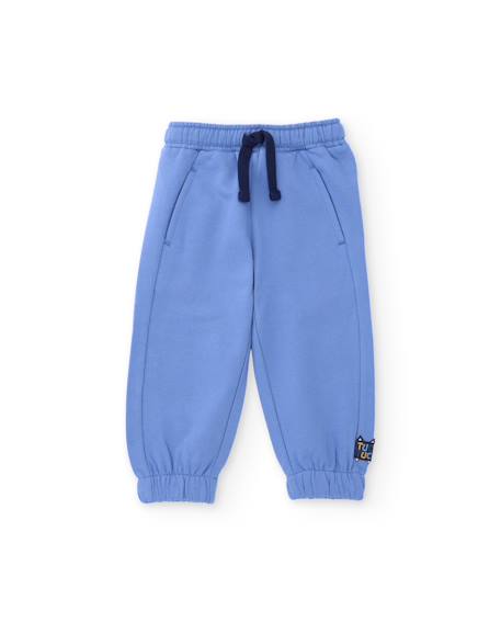 Pantalon de jogging garçon en molleton avec poches et taille ajustable Bleu 1 - vertbaudet enfant 