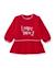 Robe bébé fille en molleton imprimée à volants à la base Rouge 1 - vertbaudet enfant 