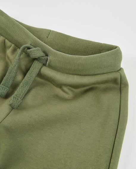 Pantalon en molleton pour garçon avec taille réglable et cordon de serrage Vert 3 - vertbaudet enfant 