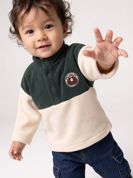 Sweat bébé garçon col montant vert sapin 2 - vertbaudet enfant 