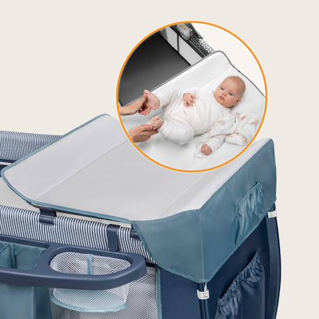 Lit parapluie parc bébé 3en1 sven plus 0-36 mois avec table à langer et moustiquaire Beige latte+Beige olive+Blue navy+Grey scandi 18 - vertbaudet enfant 