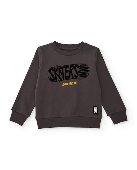 Ensemble pour garçon en maille avec sweat de skate et pantalon cargo Gris 2 - vertbaudet enfant 