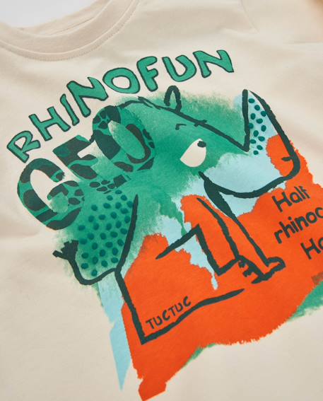 T-shirt bébé garçon en jersey doux à imprimé rhinocéros Blanc 4 - vertbaudet enfant 
