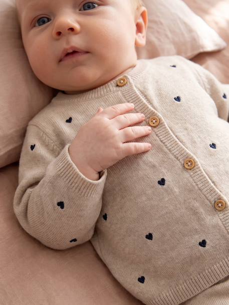 Ensemble 3 pièces bébé fille beige chiné 10 - vertbaudet enfant 