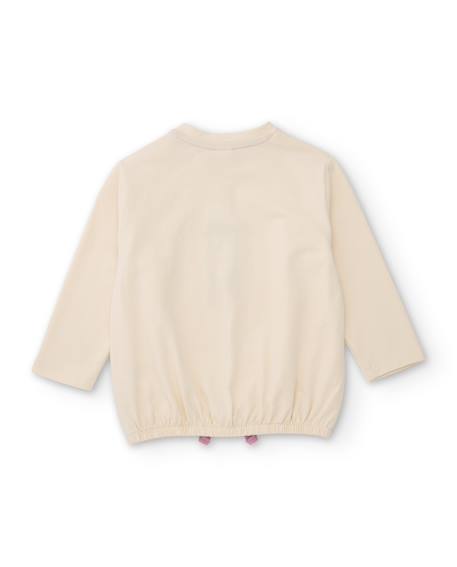 T-shirt en jersey fille à motif léopard et détail nœud Blanc 2 - vertbaudet enfant 