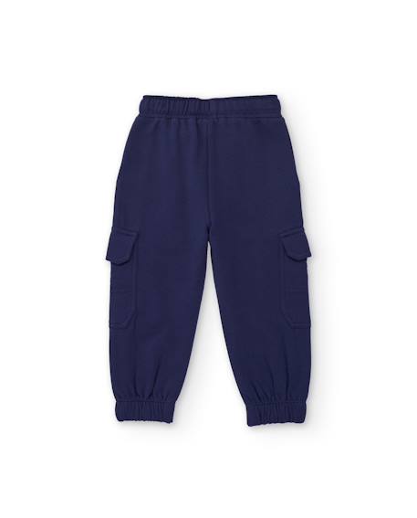 Pantalon cargo en molleton pour garçon au toucher doux Bleu 3 - vertbaudet enfant 