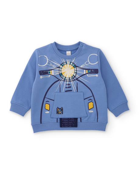 Sweat en molleton bébé garçon motif vespa tissu doux et chaud Bleu 2 - vertbaudet enfant 