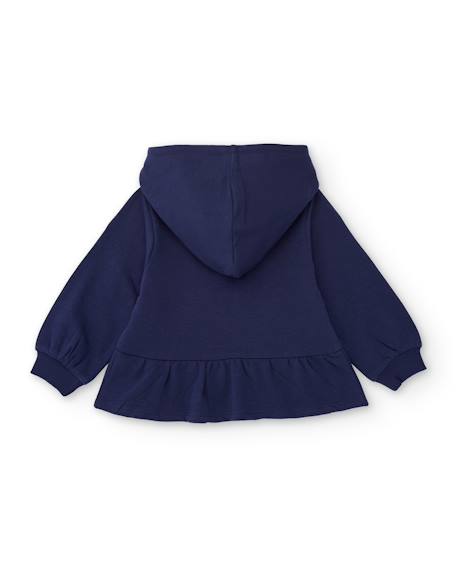 Ensemble bébé fille en molleton avec sweat à capuche brodé et legging Bleu 4 - vertbaudet enfant 