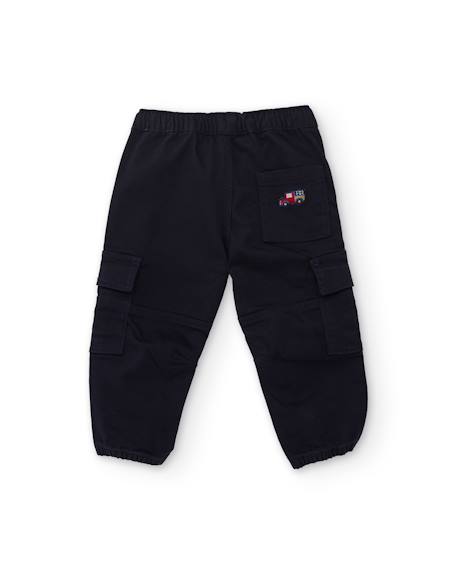 Pantalon cargo garçon en toile résistante avec poches Bleu 2 - vertbaudet enfant 