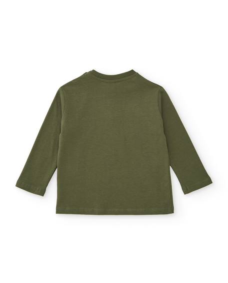 T-shirt en maille pour garçon avec imprimé dinosaures Vert 2 - vertbaudet enfant 