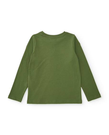 T-shirt garçon en jersey avec imprimé dalmatien avec écouteurs Vert 2 - vertbaudet enfant 