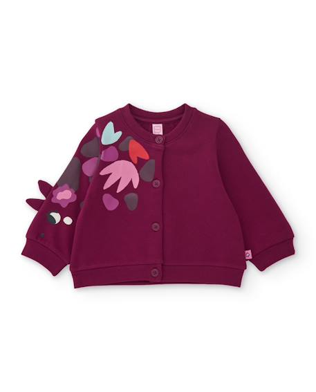 Veste bébé fille en molleton avec boutons et détails décoratifs Rouge 1 - vertbaudet enfant 