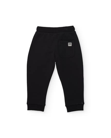 Pantalon en molleton pour garçon avec taille élastique Noir 2 - vertbaudet enfant 
