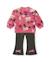 Ensemble en molleton pour fille avec sweat imprimé et pantalon à nœuds Rose 1 - vertbaudet enfant 