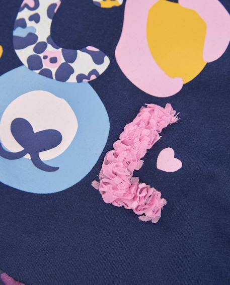 Robe bébé fille en molleton chaud avec imprimé lettrage Bleu 3 - vertbaudet enfant 