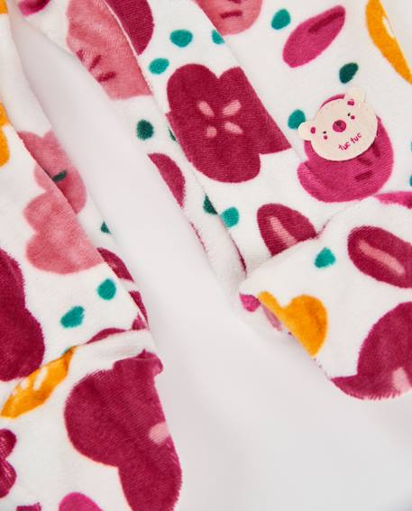 Barboteuse en tricot pour bébé avec imprimé floral Rose 4 - vertbaudet enfant 
