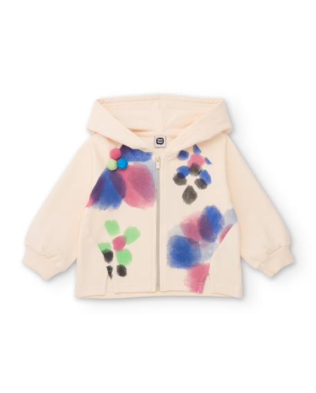 Ensemble bébé fille en molleton avec sweat imprimé et legging assorti Blanc 2 - vertbaudet enfant 