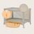 Lit parapluie parc bébé 3en1 laura 0-36 mois avec matelas haute densité et roulettes Beige sand+Black carbon+Green sage+Grey concrete+Pink nude 6 - vertbaudet enfant 