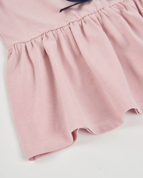 T-shirt fille en maille avec nœuds décoratifs et volants sur l'ourlet Rose 4 - vertbaudet enfant 