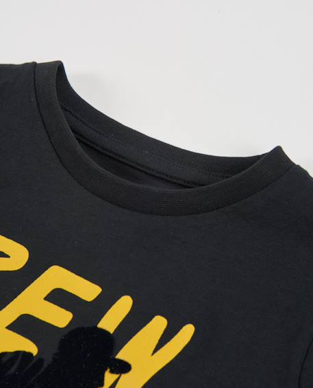 T-shirt garçon en maille avec imprimé skater et lettres contrastantes Noir 3 - vertbaudet enfant 
