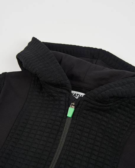 Sweat à capuche pour garçon en molleton avec patch décoratif Noir 3 - vertbaudet enfant 