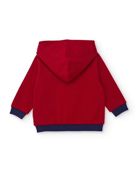Ensemble bébé garçon en molleton avec sweat zippé à capuche et pantalon Rouge 5 - vertbaudet enfant 