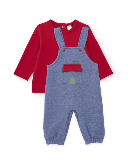 Ensemble en peluche pour bébé avec t-shirt Bleu 1 - vertbaudet enfant 