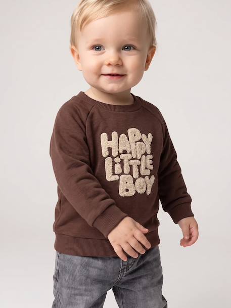 Sweat bébé garçon manches longues marron 2 - vertbaudet enfant 