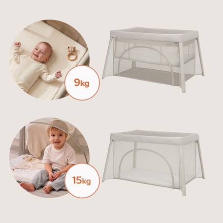 Lit parapluie 2en1 mila ultra-léger avec matelas 4 cm et sac Beige cream+Beige taupe+Green sage 4 - vertbaudet enfant 
