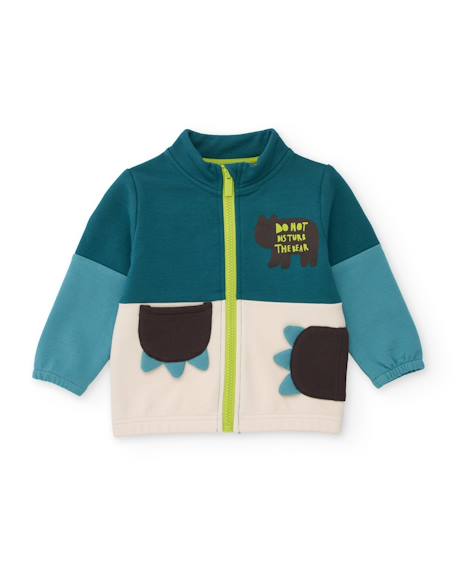 Ensemble bébé garçon en molleton à imprimé ludique et toucher doux Bleu 2 - vertbaudet enfant 