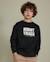 Sweat garçon en molleton avec message imprimé et détails vert olive Vert 1 - vertbaudet enfant 