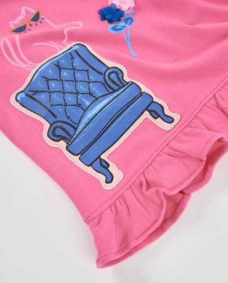 T-shirt manches longues bébé fille en jersey à motifs floraux Rose 4 - vertbaudet enfant 