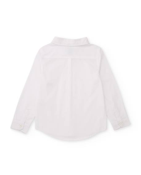 Chemise en coton pour garçon avec poche frontale et coupe classique Blanc 3 - vertbaudet enfant 