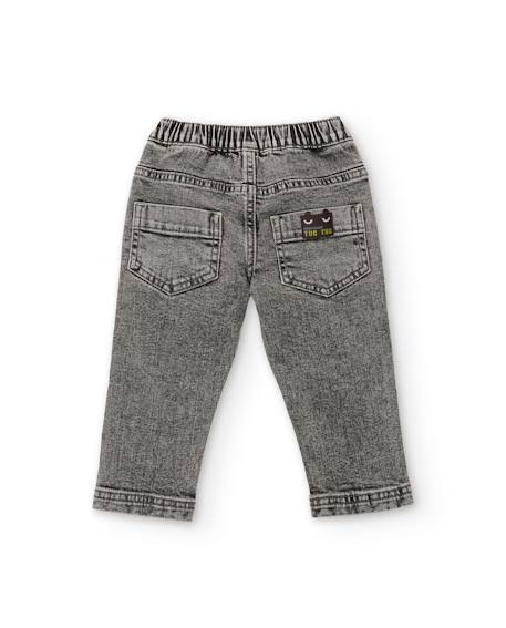 Jean garçon effet délavé avec taille élastique Gris 3 - vertbaudet enfant 