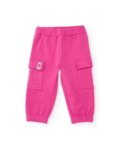 Ensemble fille en molleton avec sweat zippé et motif cœurs Rose 3 - vertbaudet enfant 
