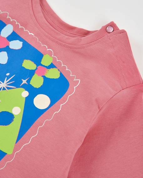 T-shirt bébé fille à manches longues en jersey avec motif imprimé Rose 3 - vertbaudet enfant 