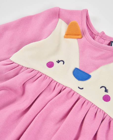Robe en molleton pour bébé avec imprimé animalier Rose 3 - vertbaudet enfant 