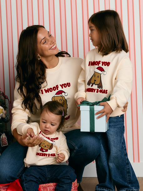Sweat de Noël femme Capsule Famille vanille 2 - vertbaudet enfant 