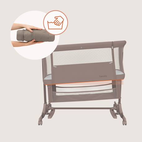 Lit cododo berceau 3en1 jodie réglable en hauteur et inclinaison avec matelas haute densité Beige cream+Beige taupe+Green graphite 12 - vertbaudet enfant 