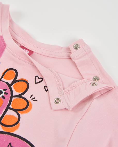 T-shirt fille en jersey doux à imprimé dinosaures Rose 3 - vertbaudet enfant 