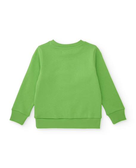 Sweat garçon en molleton avec imprimé graphique serpent Vert 3 - vertbaudet enfant 